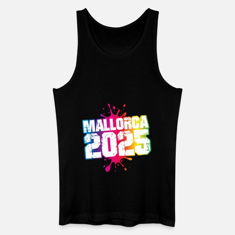 Mallorca 2025 Bunt Klecks - Männer Bio Tank Top - Schwarz
