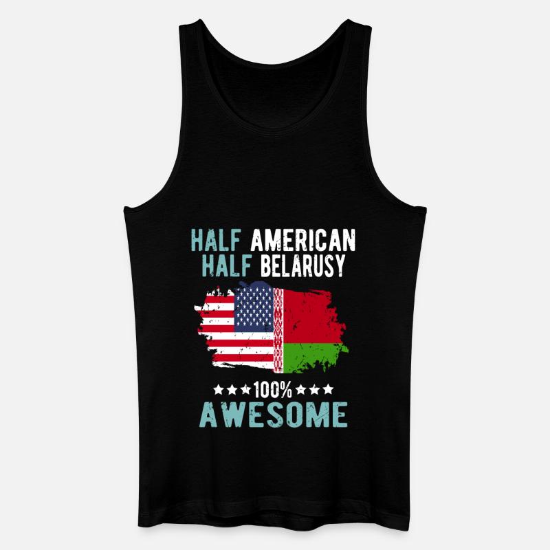 Halb Amerikaner Halb Belarusse - Männer Bio Tank Top - Schwarz