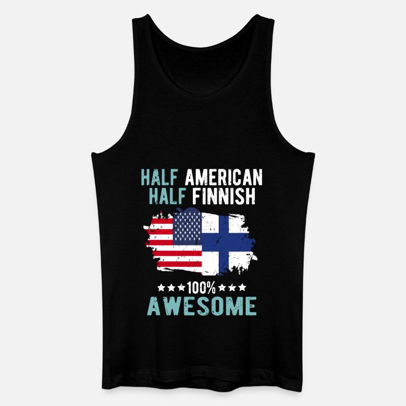 Halb Amerikaner Halb Finne - Männer Bio Tank Top - Schwarz