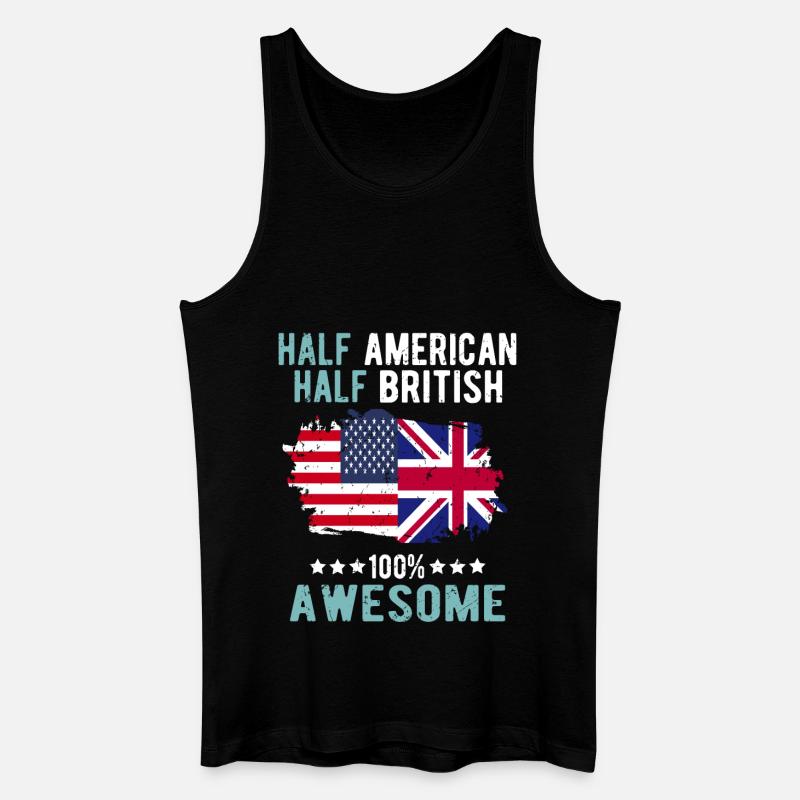Halb Amerikaner Halb Brite - Männer Bio Tank Top - Schwarz