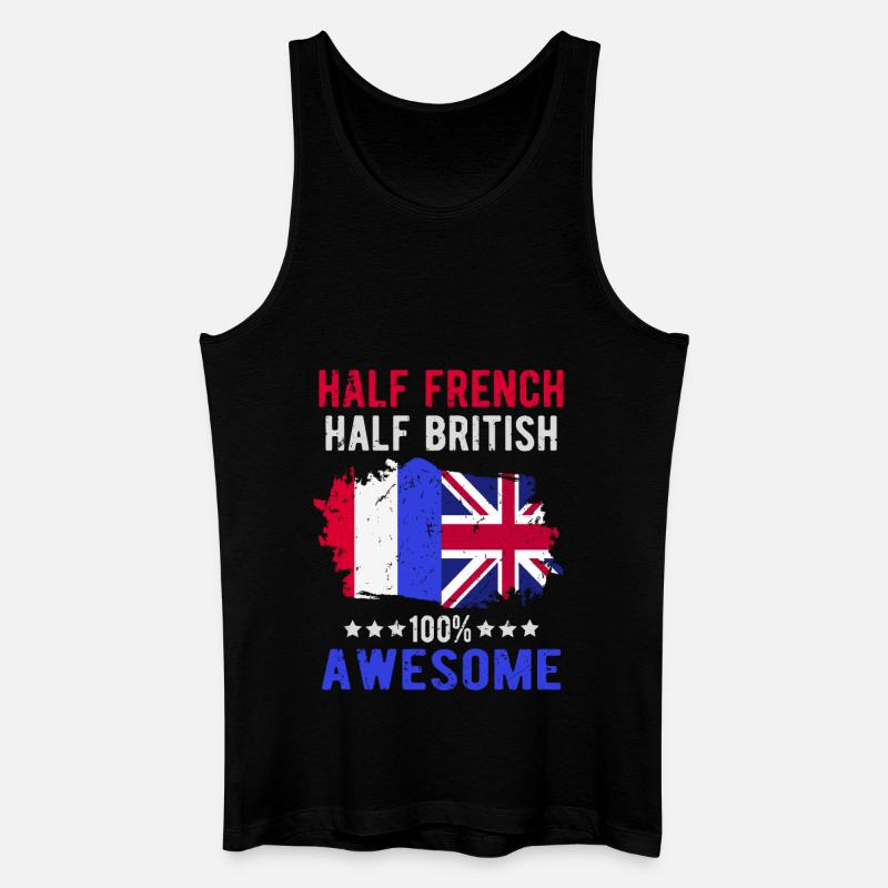 Halb Franzose Halb Brite - Männer Bio Tank Top - Schwarz