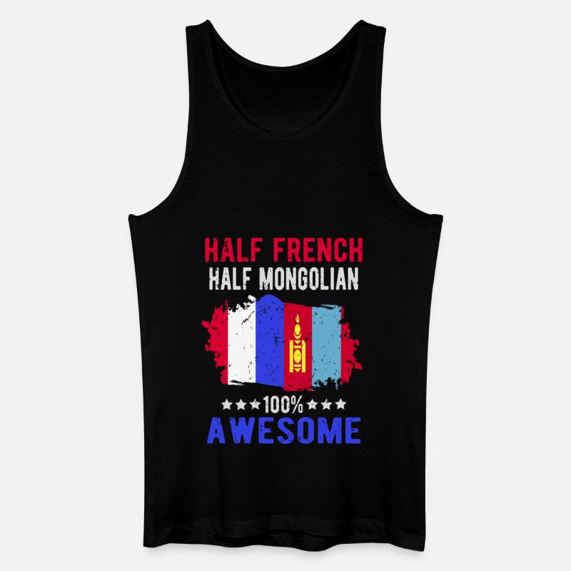 Halb Franzose Halb Mongole - Männer Bio Tank Top - Schwarz