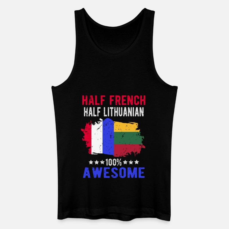 Halb Franzose Halb Litauer - Männer Bio Tank Top - Schwarz