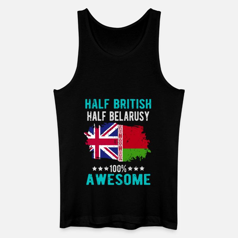 Halb Brite Halb Belarusse - Männer Bio Tank Top - Schwarz