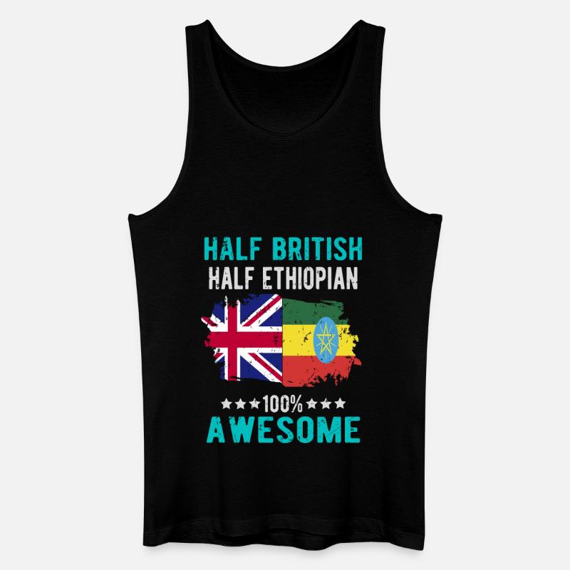 Halb Brite Halb Äthiopier - Männer Bio Tank Top - Schwarz