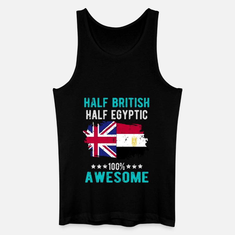 Halb Brite Halb Ägypter - Männer Bio Tank Top - Schwarz
