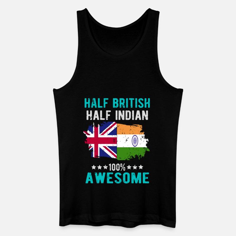 Halb Brite Halb Inder - Männer Bio Tank Top - Schwarz