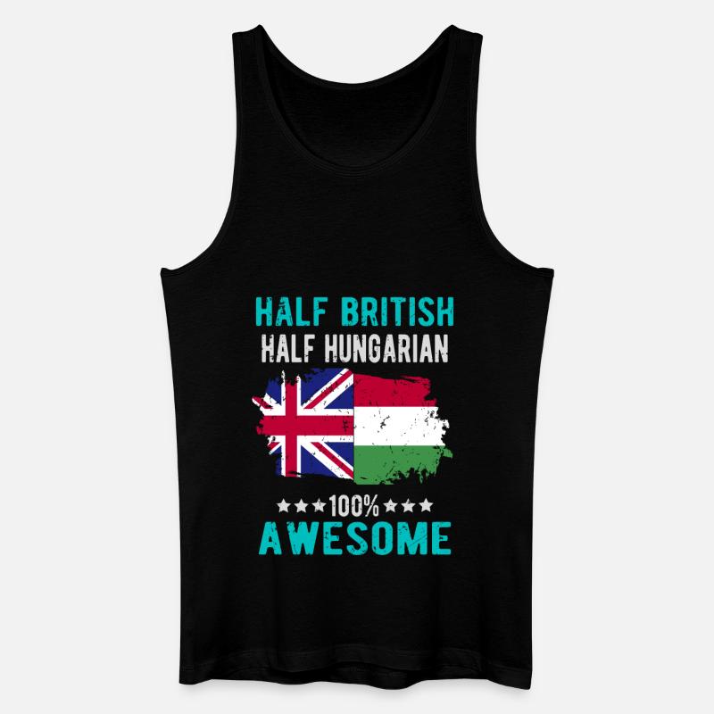 Halb Brite Halb Ungar - Männer Bio Tank Top - Schwarz