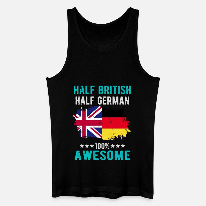 Halb Brite Halb Deutscher - Männer Bio Tank Top - Schwarz