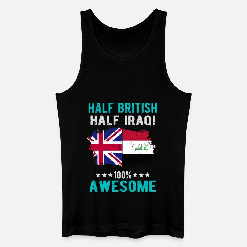 Halb Brite Halb Iraki - Männer Bio Tank Top - Schwarz
