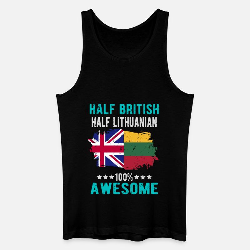 Halb Brite Halb Litauer - Männer Bio Tank Top - Schwarz