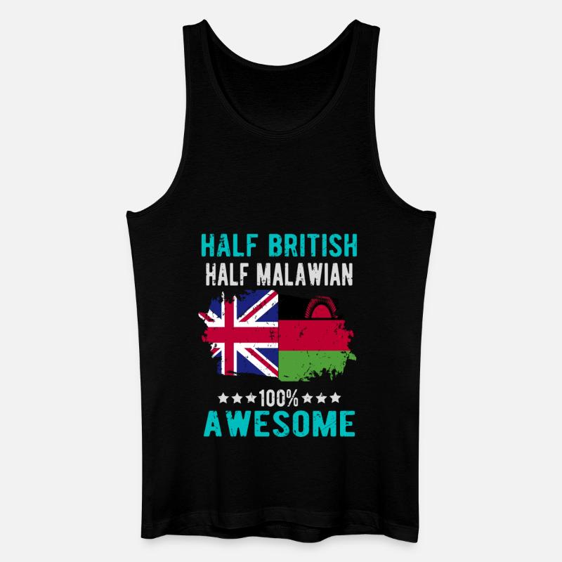 Halb Brite Halb Malawi - Männer Bio Tank Top - Schwarz