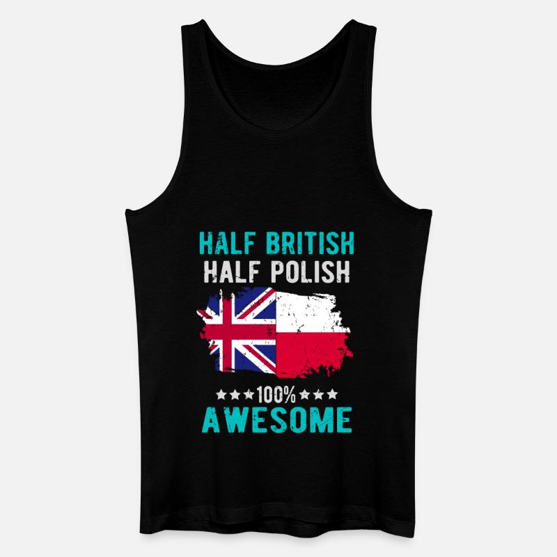 Halb Brite Halb Singapurer - Männer Bio Tank Top - Schwarz
