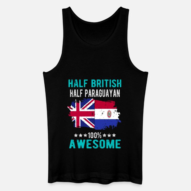 Halb Brite Halb Paraguayer - Männer Bio Tank Top - Schwarz