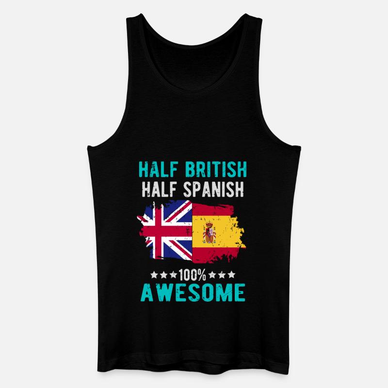 Halb Brite Halb Spanier - Männer Bio Tank Top - Schwarz