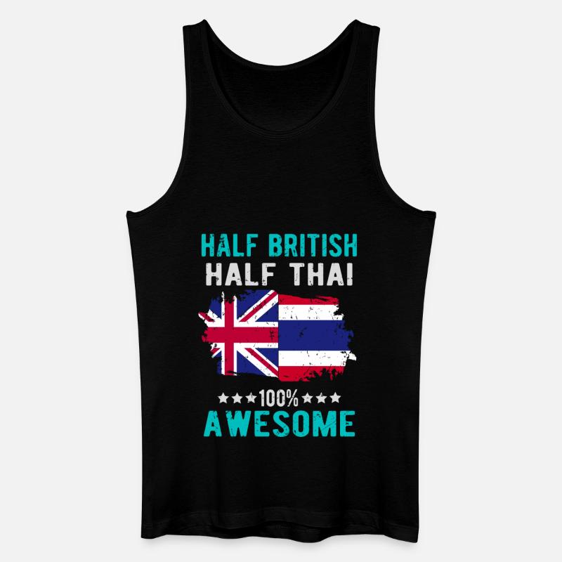 Halb Brite Halb Thailänder - Männer Bio Tank Top - Schwarz
