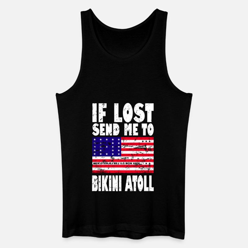 Bikini Atoll Flagge Spruch - Männer Bio Tank Top - Schwarz