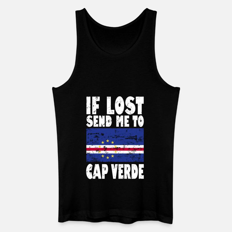 Cap Verde Flagge Spruch - Männer Bio Tank Top - Schwarz