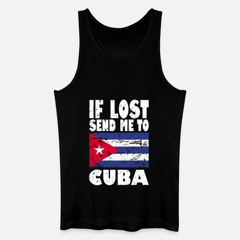 Drapeau de Cuba - Débardeur bio Homme - noir