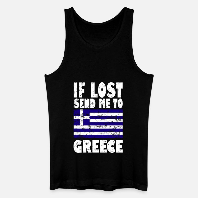 Griechenland Flagge Spruch - Männer Bio Tank Top - Schwarz