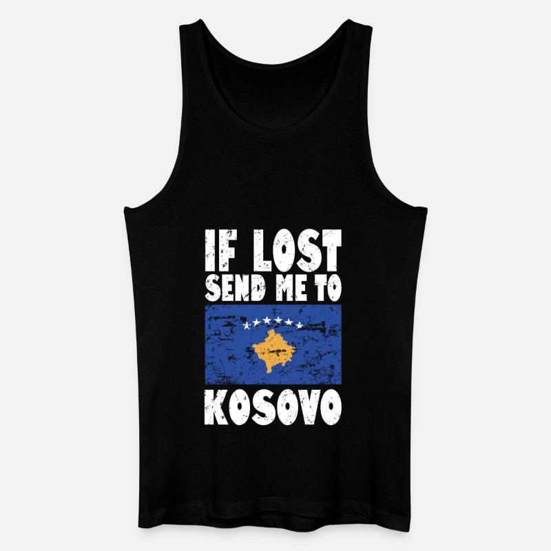 Kosovo Flagge Spruch - Männer Bio Tank Top - Schwarz