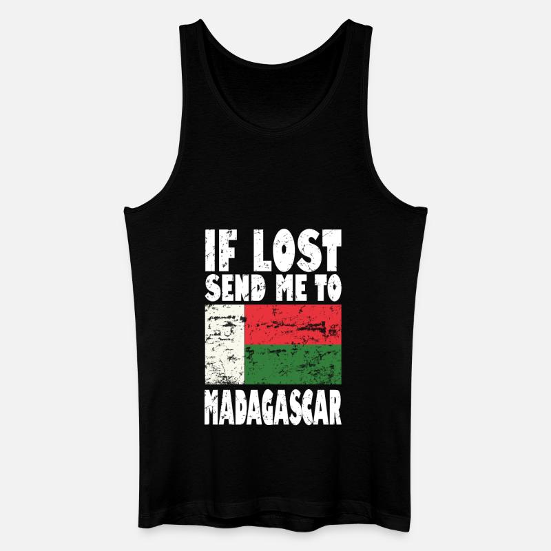 Madagaskar Flagge Spruch - Männer Bio Tank Top - Schwarz