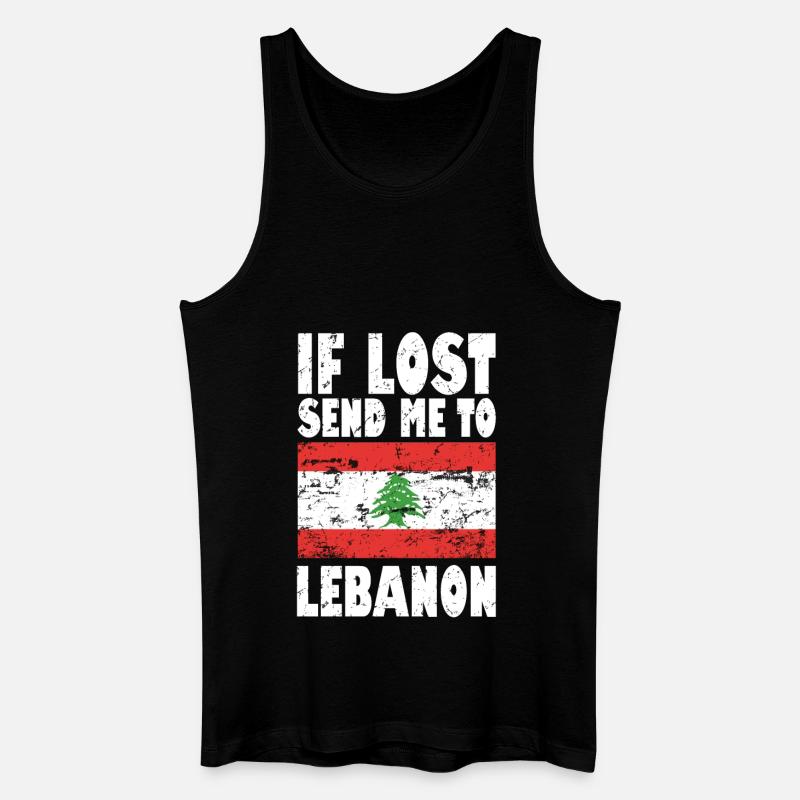 Libanon Flagge Spruch - Männer Bio Tank Top - Schwarz