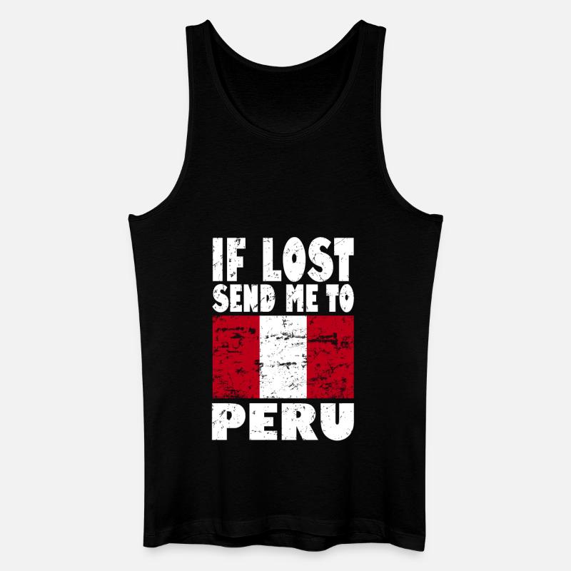 Peru Flagge Spruch - Männer Bio Tank Top - Schwarz