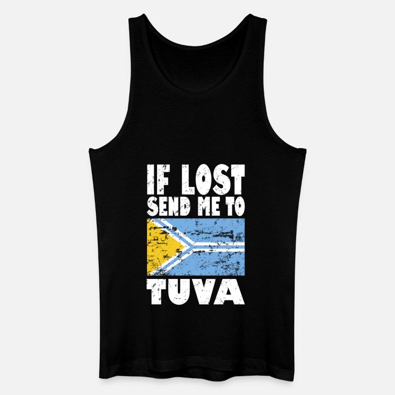 Tuva Flagge Spruch - Männer Bio Tank Top - Schwarz