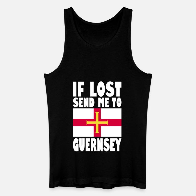 Guernsey Flagge Spruch - Männer Bio Tank Top - Schwarz