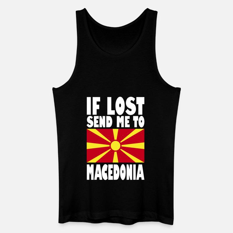 Mazedonien Flagge Spruch - Männer Bio Tank Top - Schwarz