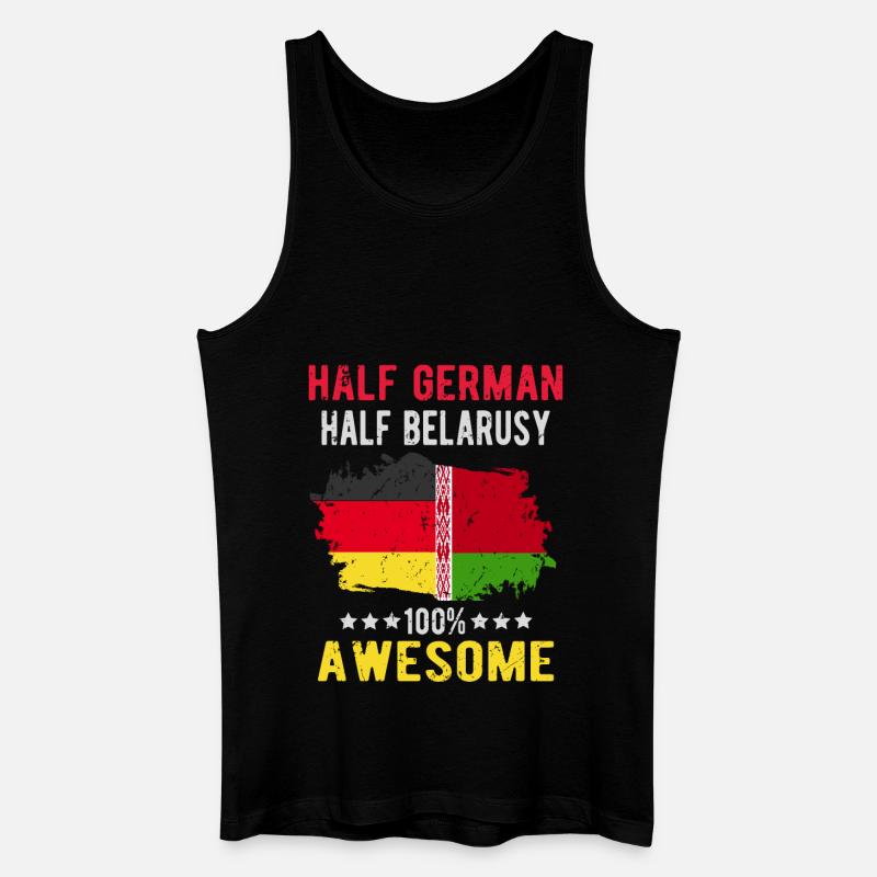 Halb Deutsch Halb Belarusse - Männer Bio Tank Top - Schwarz