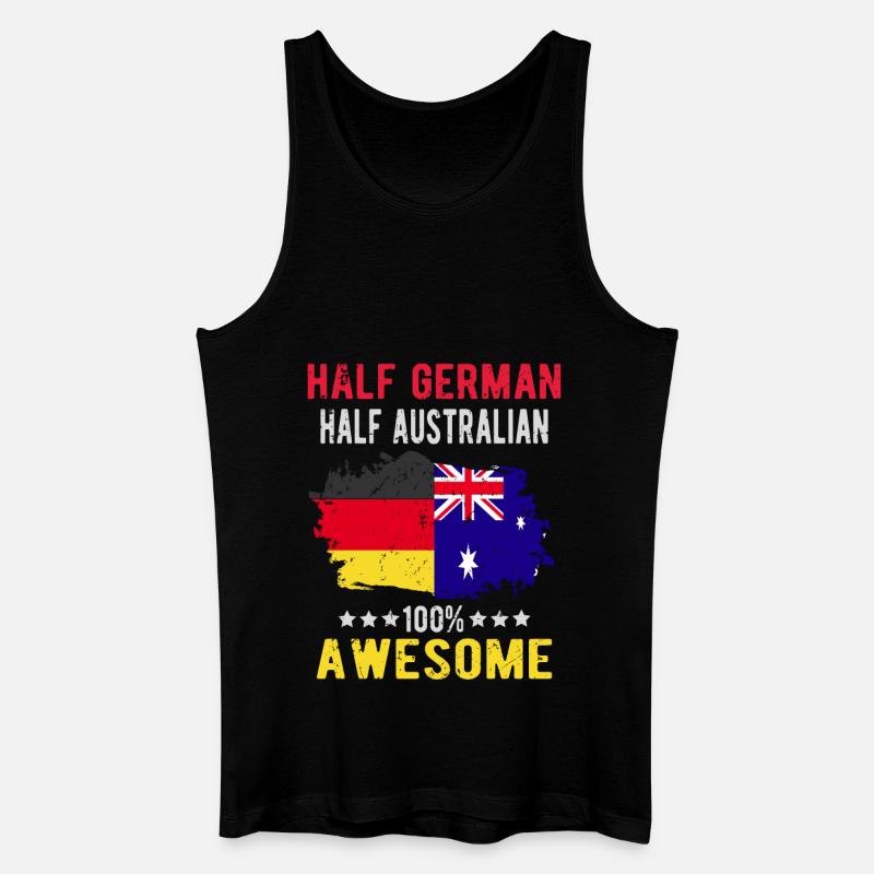 Halb Deutsch Halb Australier - Männer Bio Tank Top - Schwarz