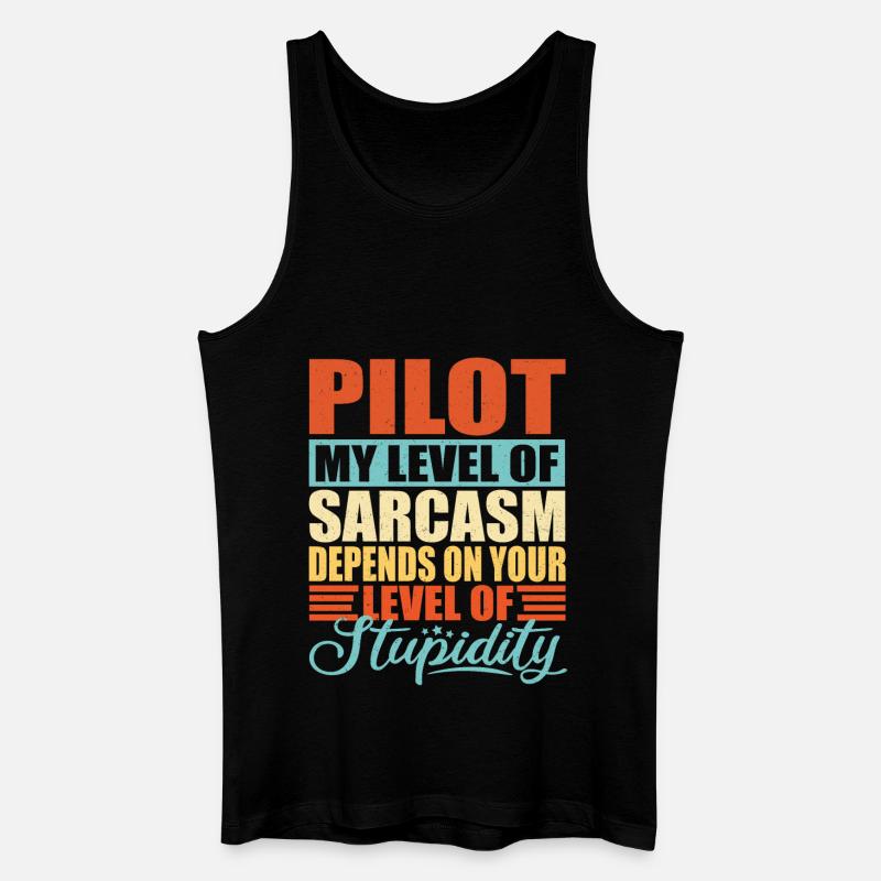 Pilot sarkasmus Lustiger Pilot - Männer Bio Tank Top - Schwarz