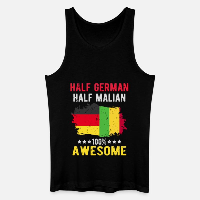 Halb Deutsch Halb Malier - Männer Bio Tank Top - Schwarz