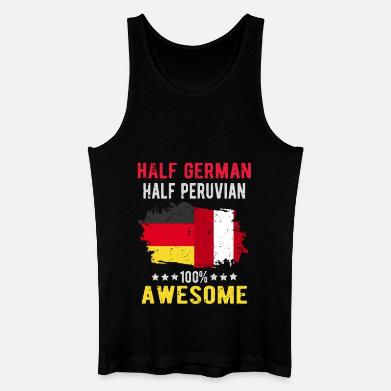 Halb Deutsch Halb Peruaner - Männer Bio Tank Top - Schwarz