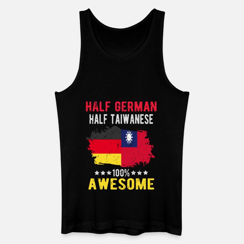 Halb Deutsch Halb Taiwaner - Männer Bio Tank Top - Schwarz