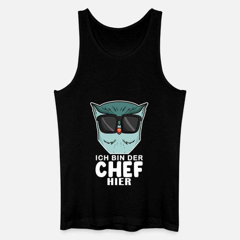 Cool Eule Chef - Männer Bio Tank Top - Schwarz