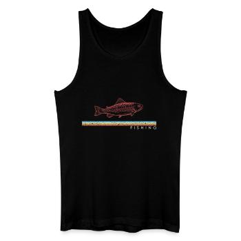 Pêche Rétro Truite Trout Pêche Vintage Pêche - Débardeur bio Homme - noir - Devant