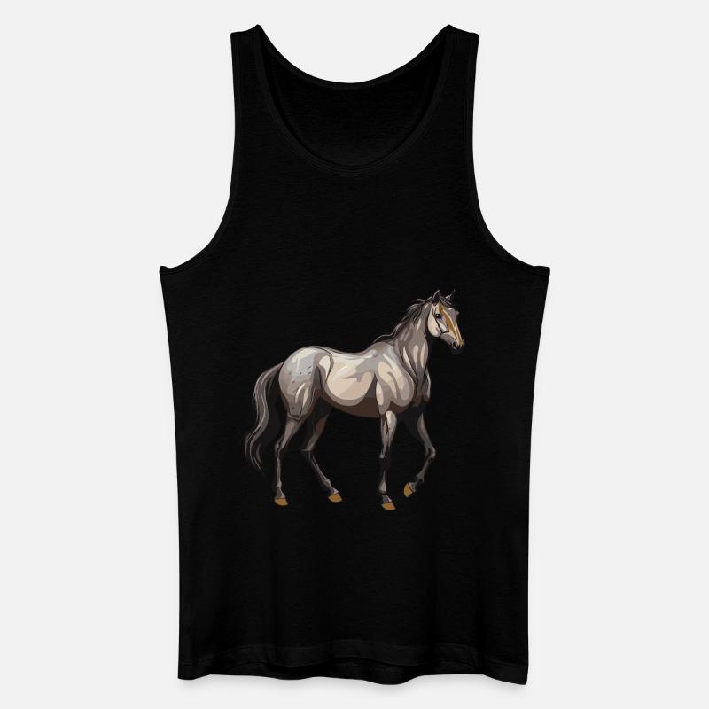 Pferd Tier - Männer Bio Tank Top - Schwarz