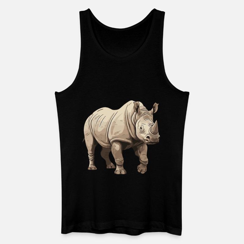 Nashorn Tier - Männer Bio Tank Top - Schwarz