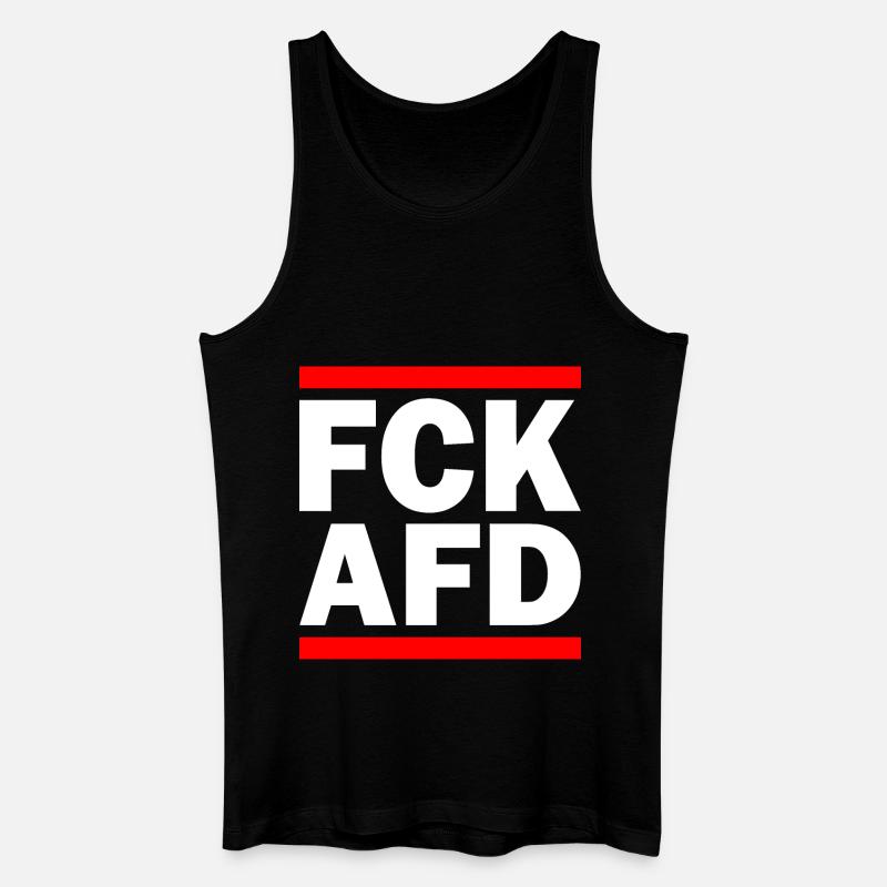 Fck afd - Männer Bio Tank Top - Schwarz