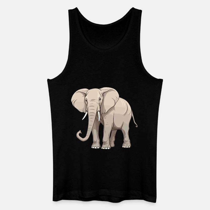 Elefant Tier - Männer Bio Tank Top - Schwarz