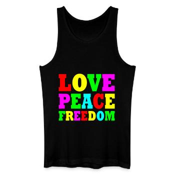 Love peace freedom - Débardeur bio Homme - noir - Devant