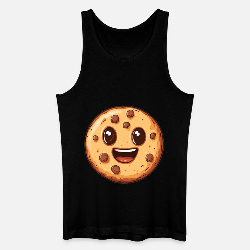 Lachender Cookie - Männer Bio Tank Top - Schwarz