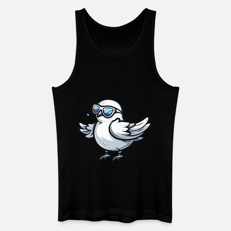Taube Vogel Cool Tier - Männer Bio Tank Top - Schwarz