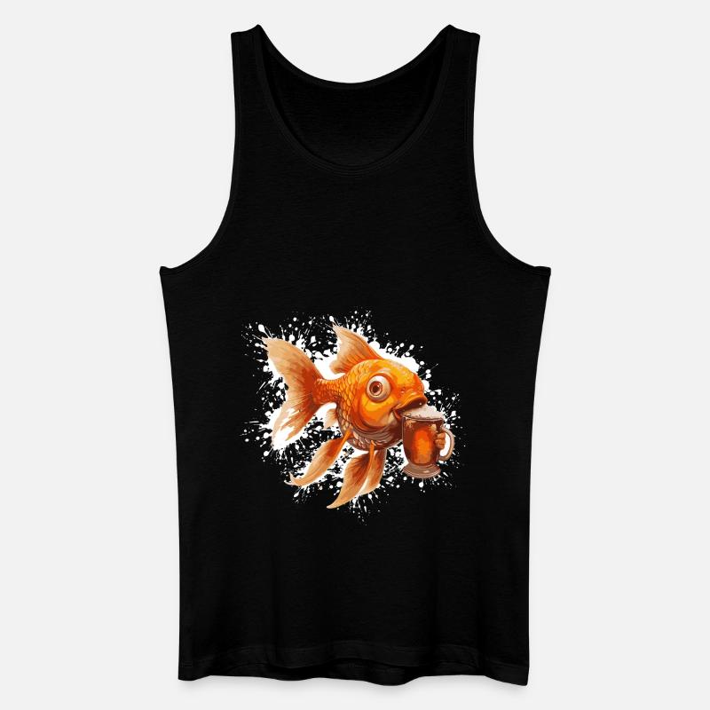 Goldfische Bier Lustig - Männer Bio Tank Top - Schwarz