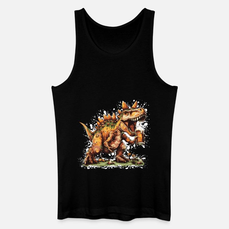 Dinosaurier stegosaurus Bier - Männer Bio Tank Top - Schwarz