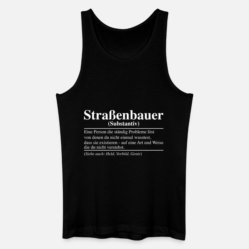 Straßenbauer Bauarbeiter Baustelle Straßenbauer - Männer Bio Tank Top - Schwarz