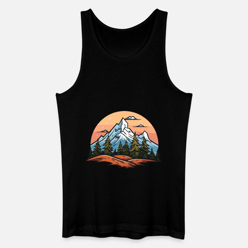 Berge Landschaft - Männer Bio Tank Top - Schwarz